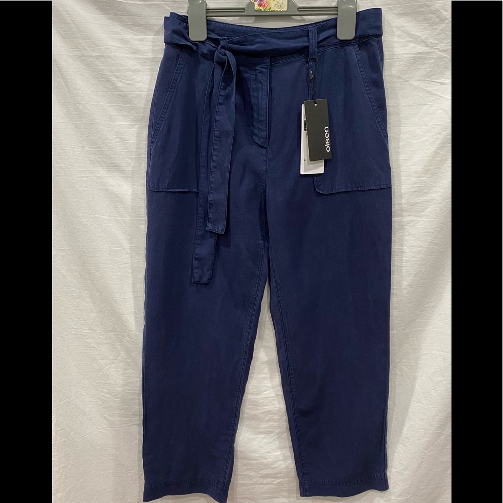BNWT Olsen Mona Straight High waistline size 4 (34) Linen Blend Pants